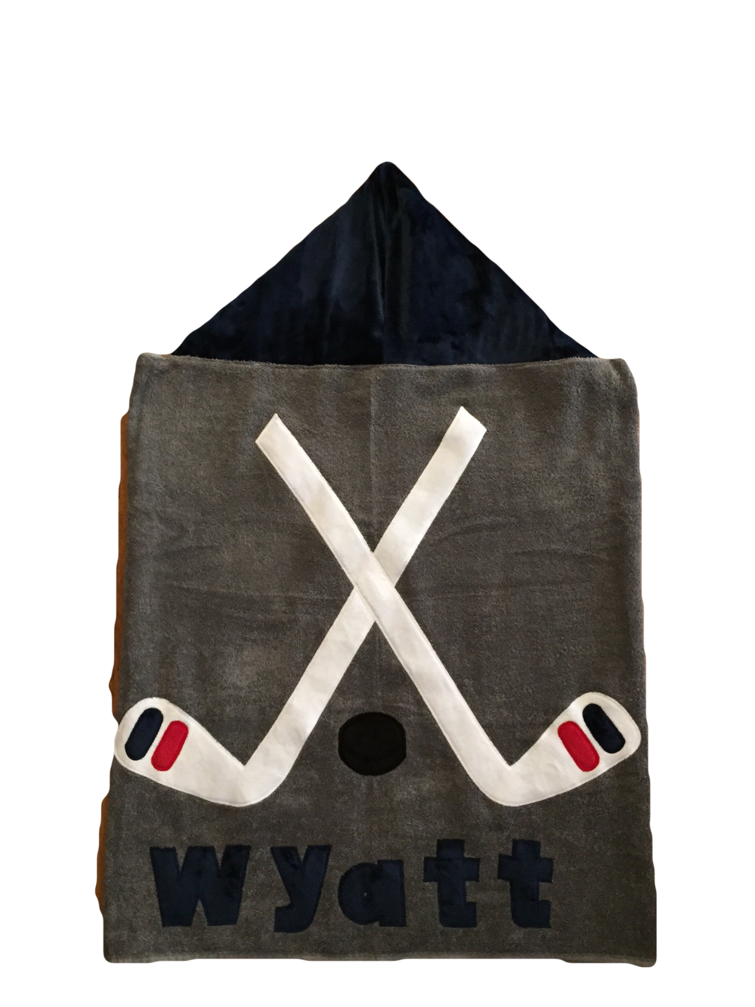 KokoBaby Grey Navy Hockey Towel - Absorbent Sports Towel for Hockey Players, Athletes & Gym - Perfect for Games, Training & Workouts