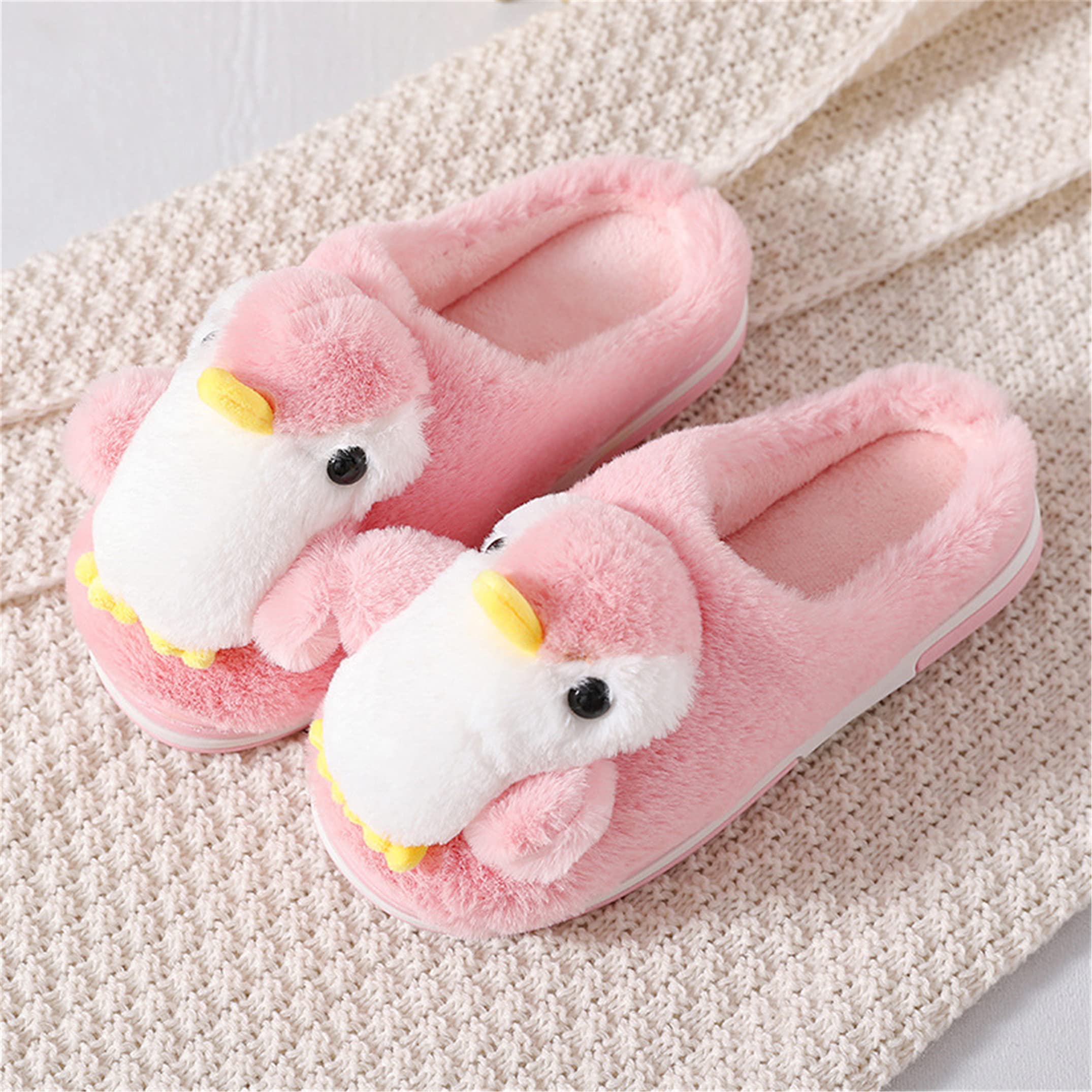 YILANLAN Women's Plush Winter Slippers - Cozy Animal Design Penguin House Shoes for Indoor Comfort & Warmth - Perfect for Home, Lounge, and Cold Weather Wear