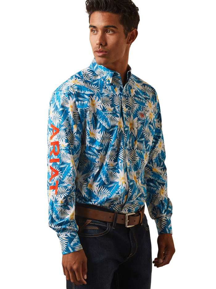 Ariat Men's Team Spencer Classic Fit Shirt - Lyons Blue | Western Work Shirt for Ranch, Rodeo & Casual Wear