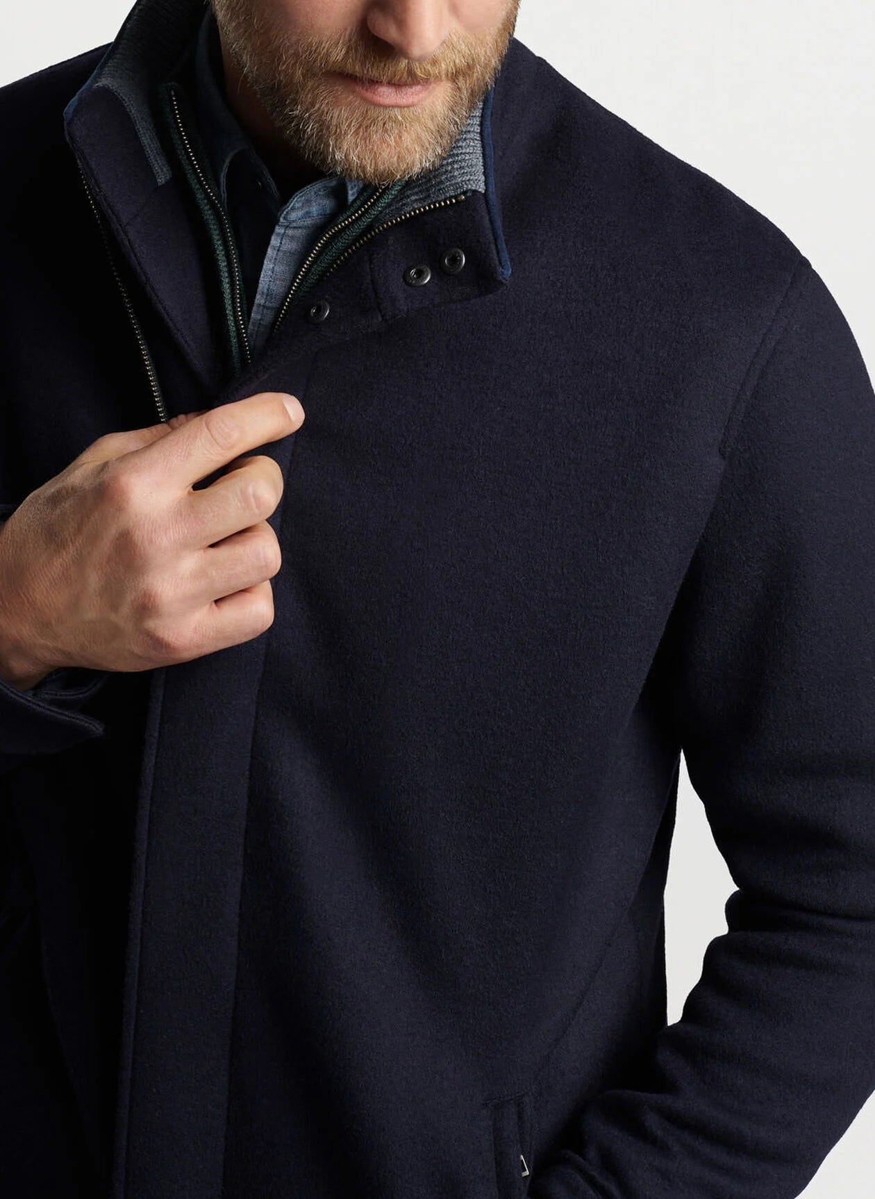 Peter Millar Men's Fleece City Coat - Warm Winter Jacket for Urban Commute & Outdoor Activities | Water-Resistant & Lightweight for Daily Wear