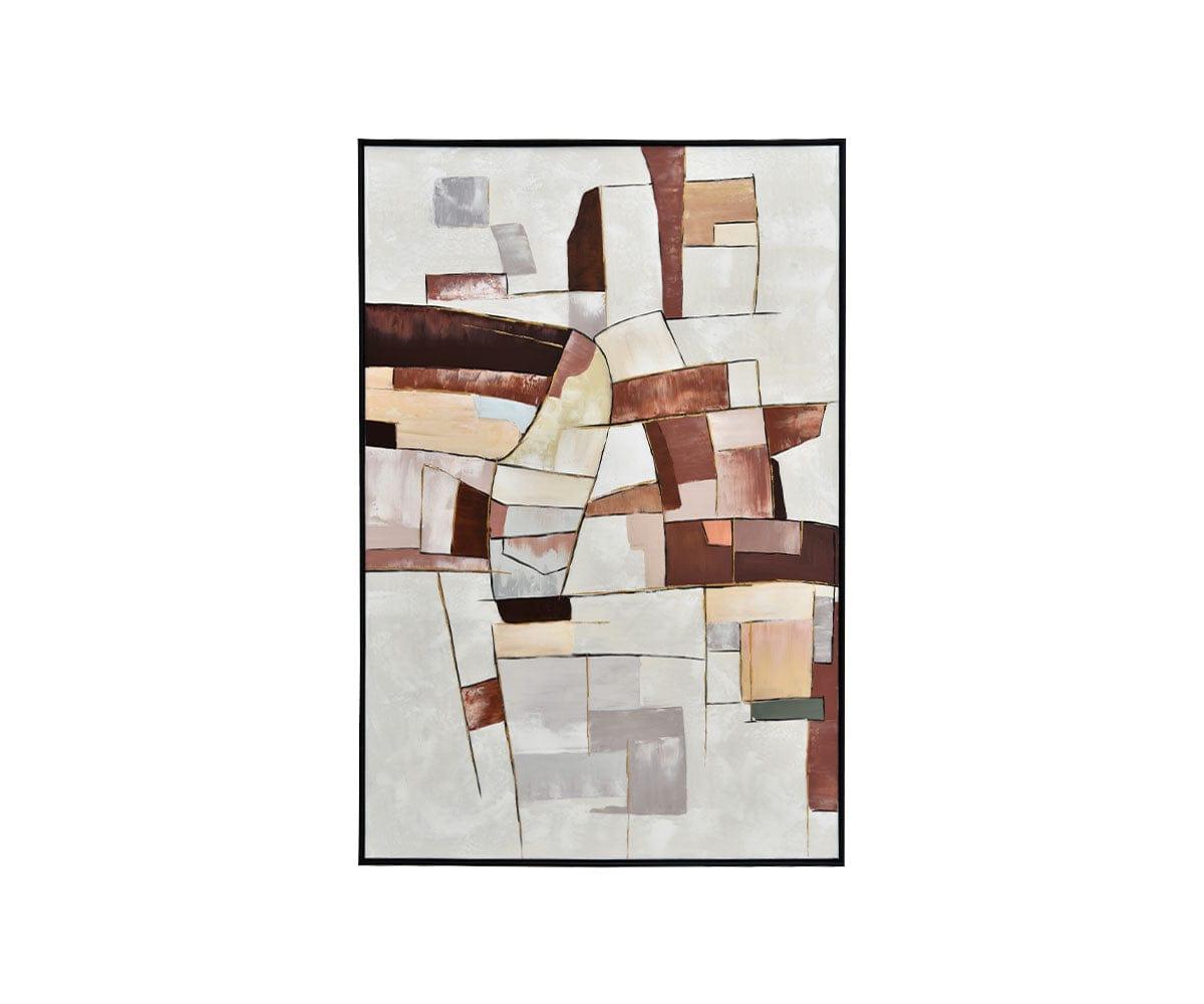 Cubist Sands I Oil Painting - Handmade Abstract Art for Home & Office Decor | Perfect for Living Room, Bedroom, or Gallery Wall Display