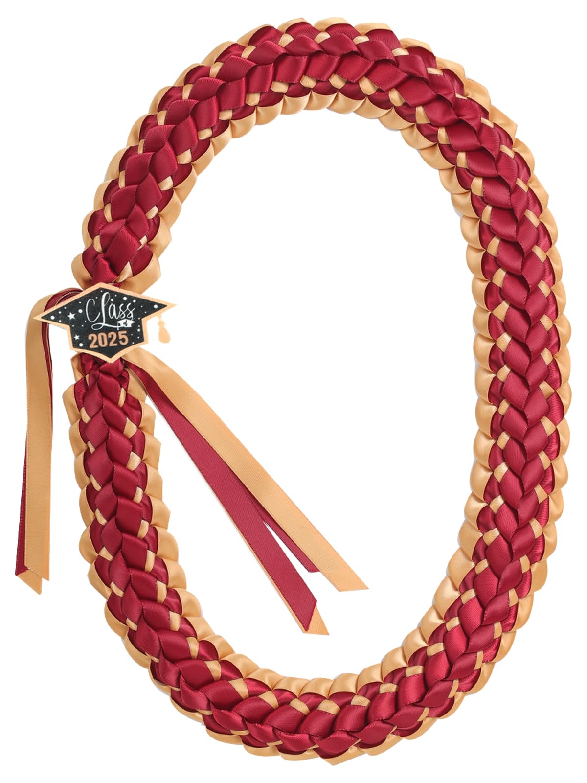 TFTAFAN Class of 2025 Graduation Lei - Braided Ribbon Necklace for Graduation Party | Hawaiian Style Leis for Women & Men | Perfect Graduation Gift for High School & College Ceremonies