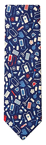 Men's Science Tie - Blue Medical Supplies for Doctors, Nurses & Healthcare Professionals - Perfect for Hospitals, Clinics & Medical Conferences
