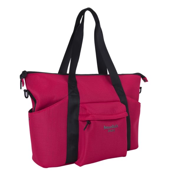 Sport Dami Tote Bag for Women - Large Red Gym Bag with Zipper Pockets - Perfect for Workout, Travel, Yoga & Beach Day Essentials