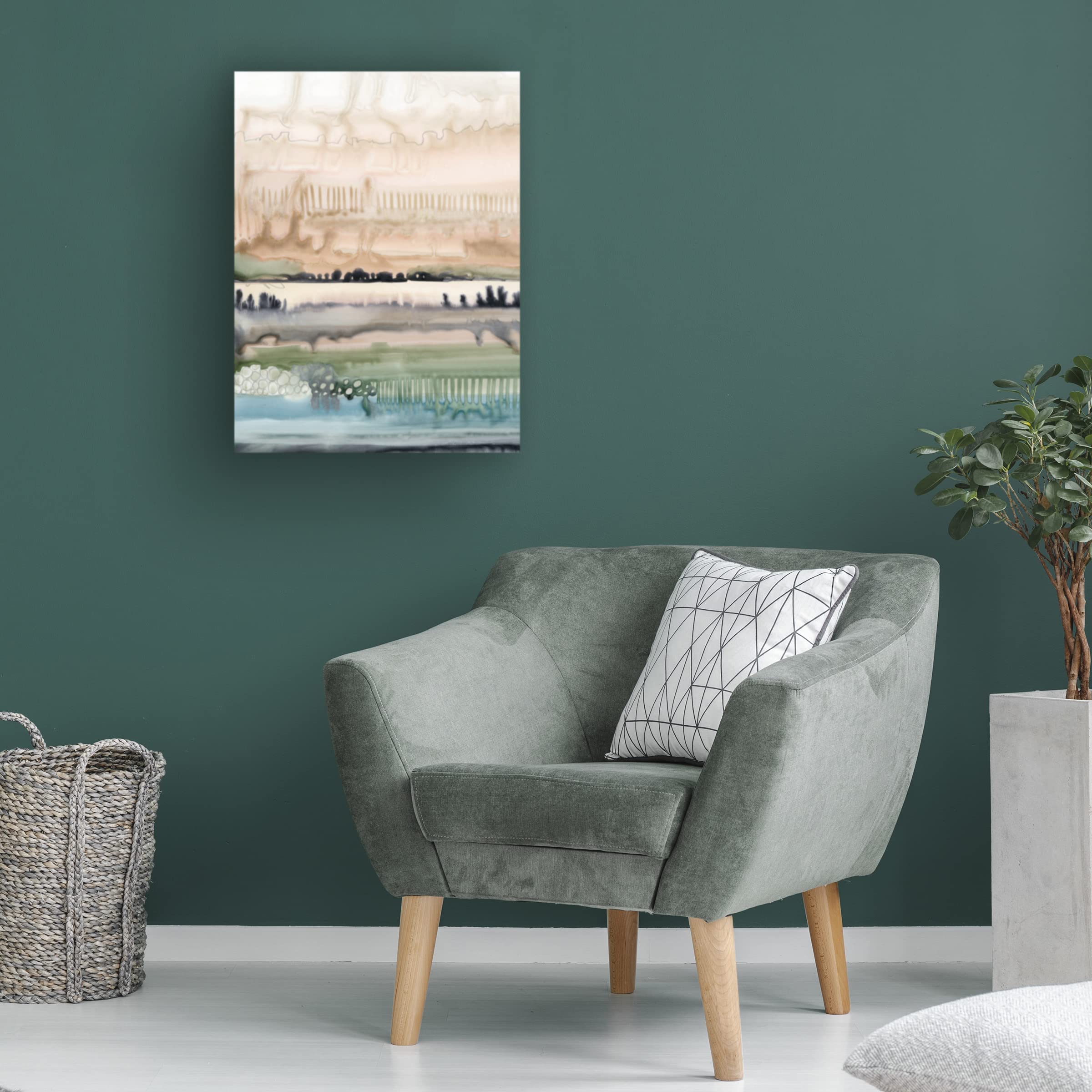 Grace Popp 'Mesa Horizon Strata I' Canvas Wall Art Print - Modern Abstract Landscape Painting for Living Room, Bedroom & Office Decor