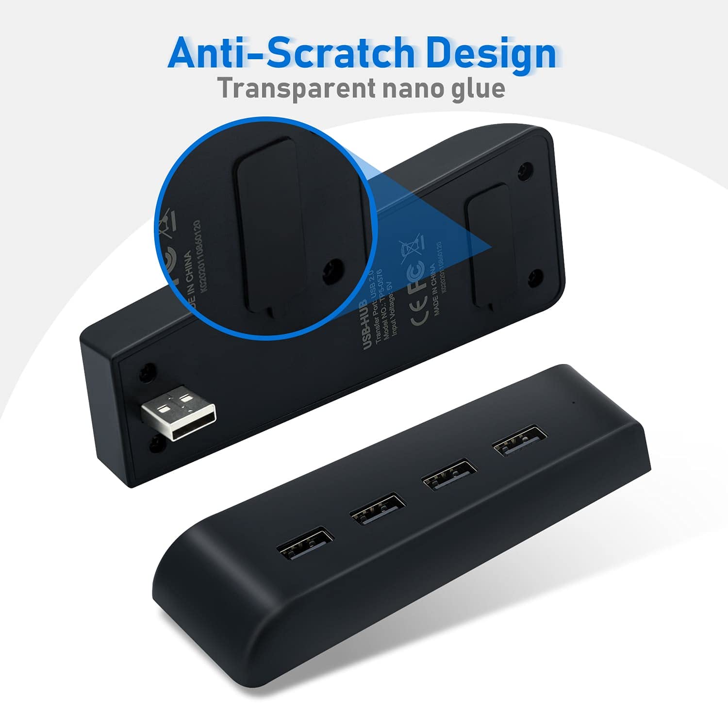 Mcbazel PS5 USB Hub - 4-Port High-Speed USB 2.0 Data Transfer Hub with Fast Charging for PS5 Digital/UHD Edition (Not Compatible with PS5 Slim) - Perfect for Gaming Setup & Accessory Expansion