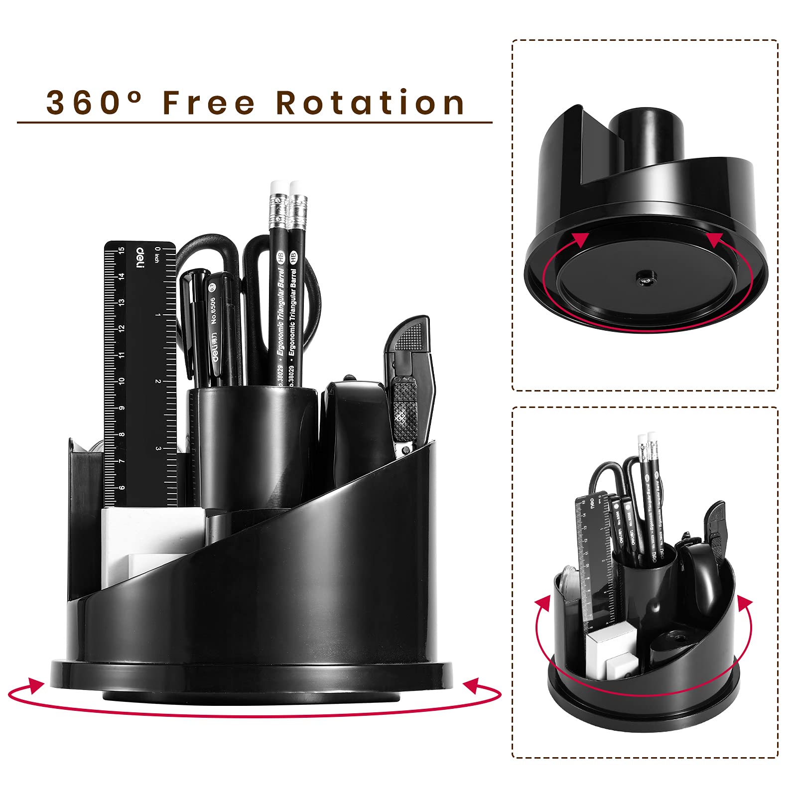 Deli 15-Piece Office Supplies Kit with Desk Organizer - Perfect for Home & Office Workspace