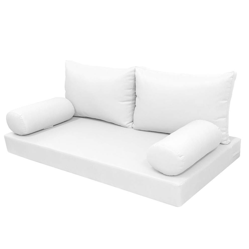Outdoor Daybed Mattress Cover - Style 2 Bolster Back Pillow Slipcover with Knife Edge Design (Full Size AD106) - Perfect for Patio, Poolside & Garden Furniture Protection