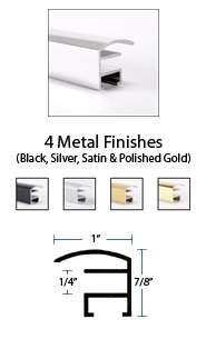 8.5x14 Metal Picture Frame - Wide Face Poster Display for Home Decor, Office, Gallery & Events - Silver Aluminum Photo Frame with Shatterproof Glass