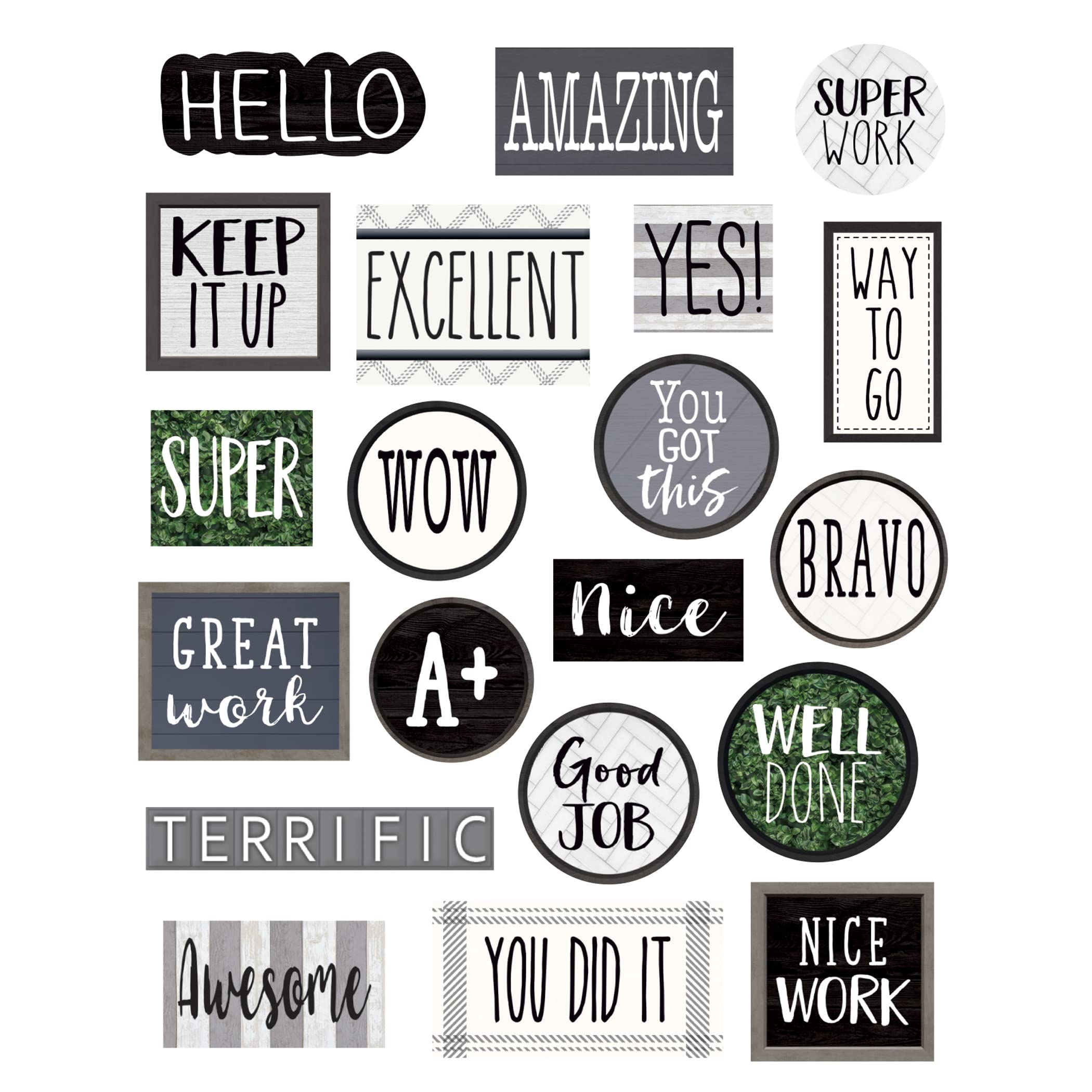 Teacher Created Resources Modern Farmhouse Stickers - 120 Stickers per Pack, 12 Packs Total - Perfect for Classroom Decor, Scrapbooking & Teacher Supplies