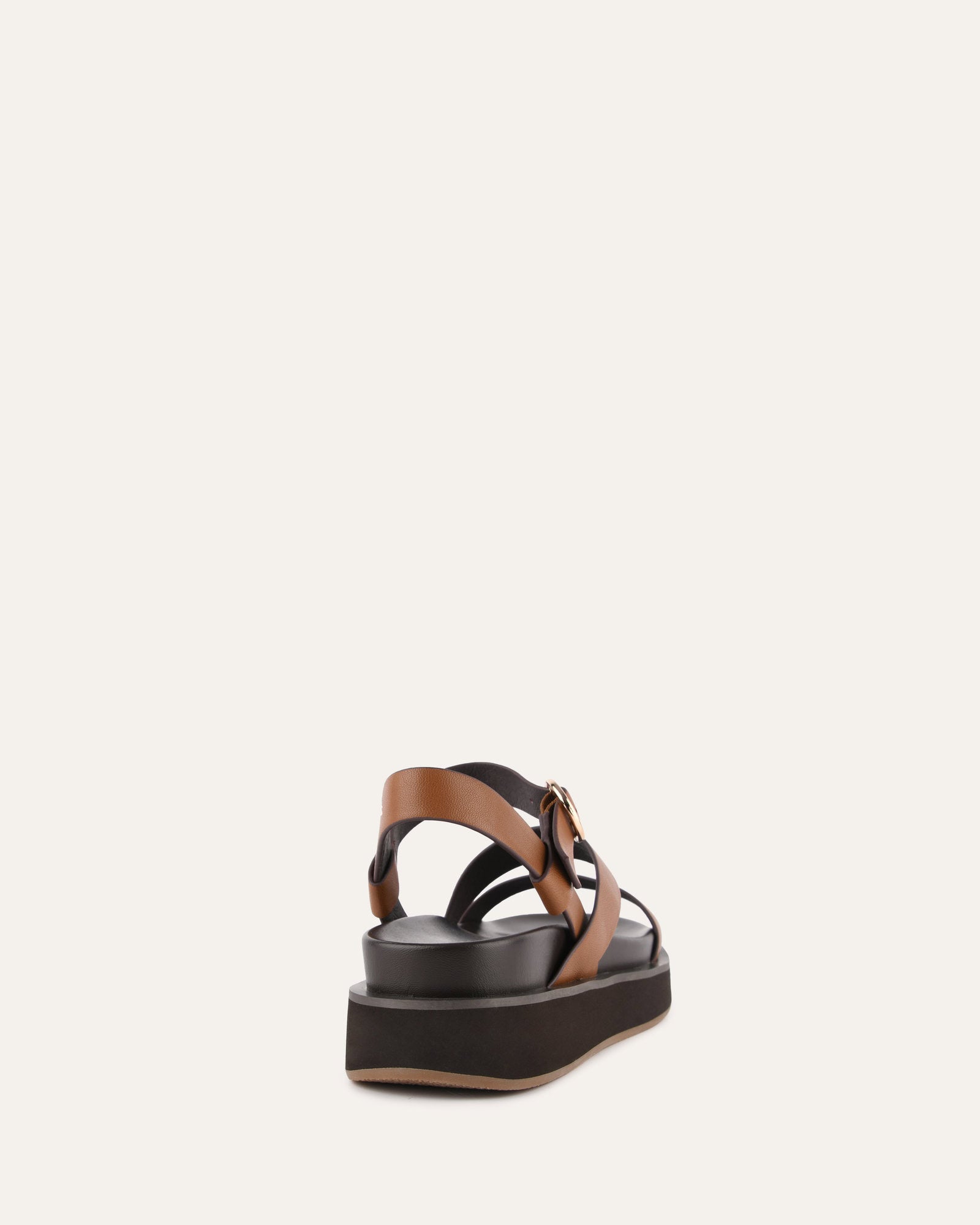 MARAIS Flat Sandals for Women - Dark Tan Genuine Leather Comfortable Slide Sandals | Perfect for Beach, Vacation, and Summer Outfits