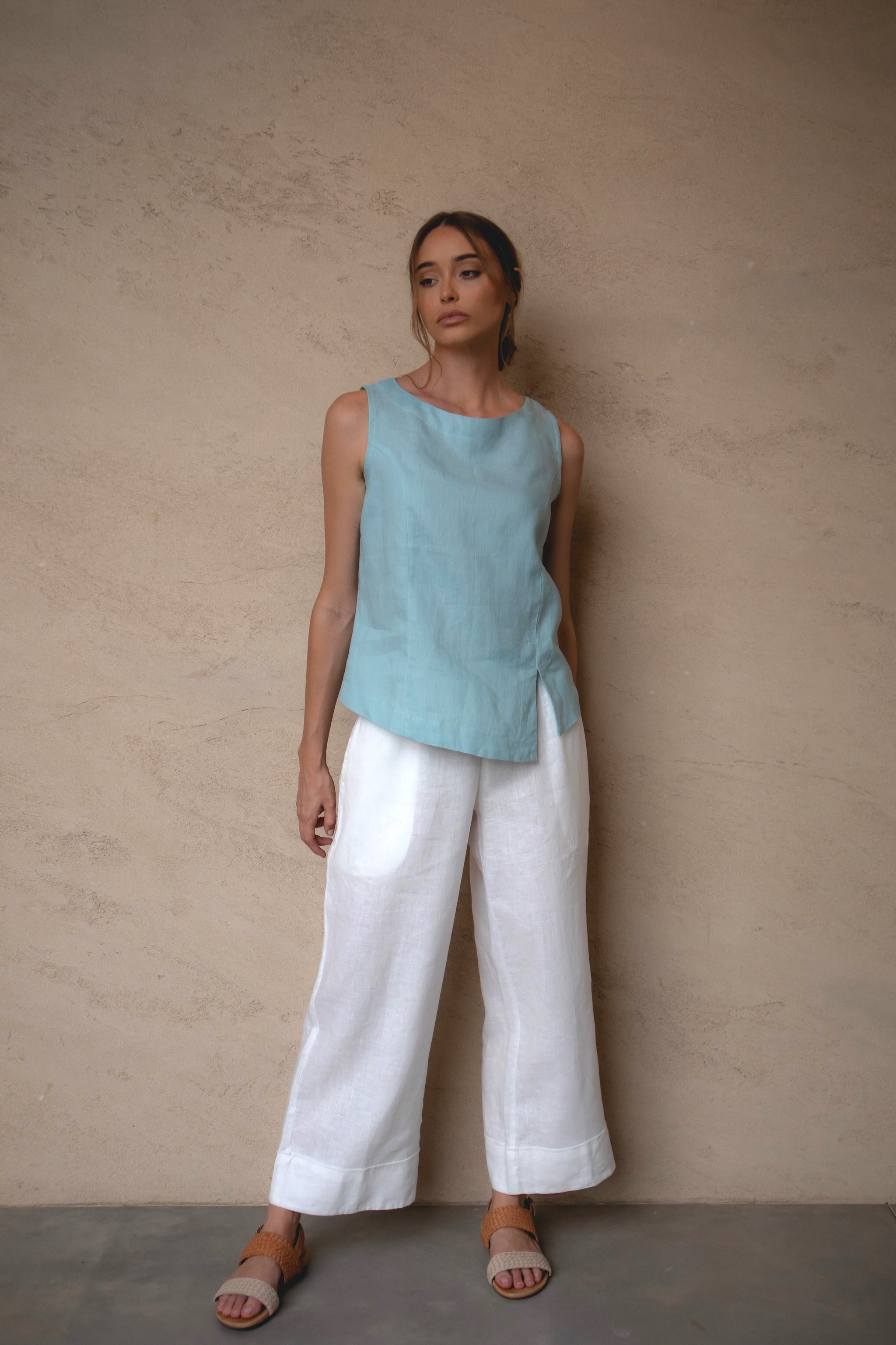 Shell Linen Top for Women - Breathable Summer Beach Shirt - Casual Boho Blouse for Vacation, Travel & Outdoor Activities