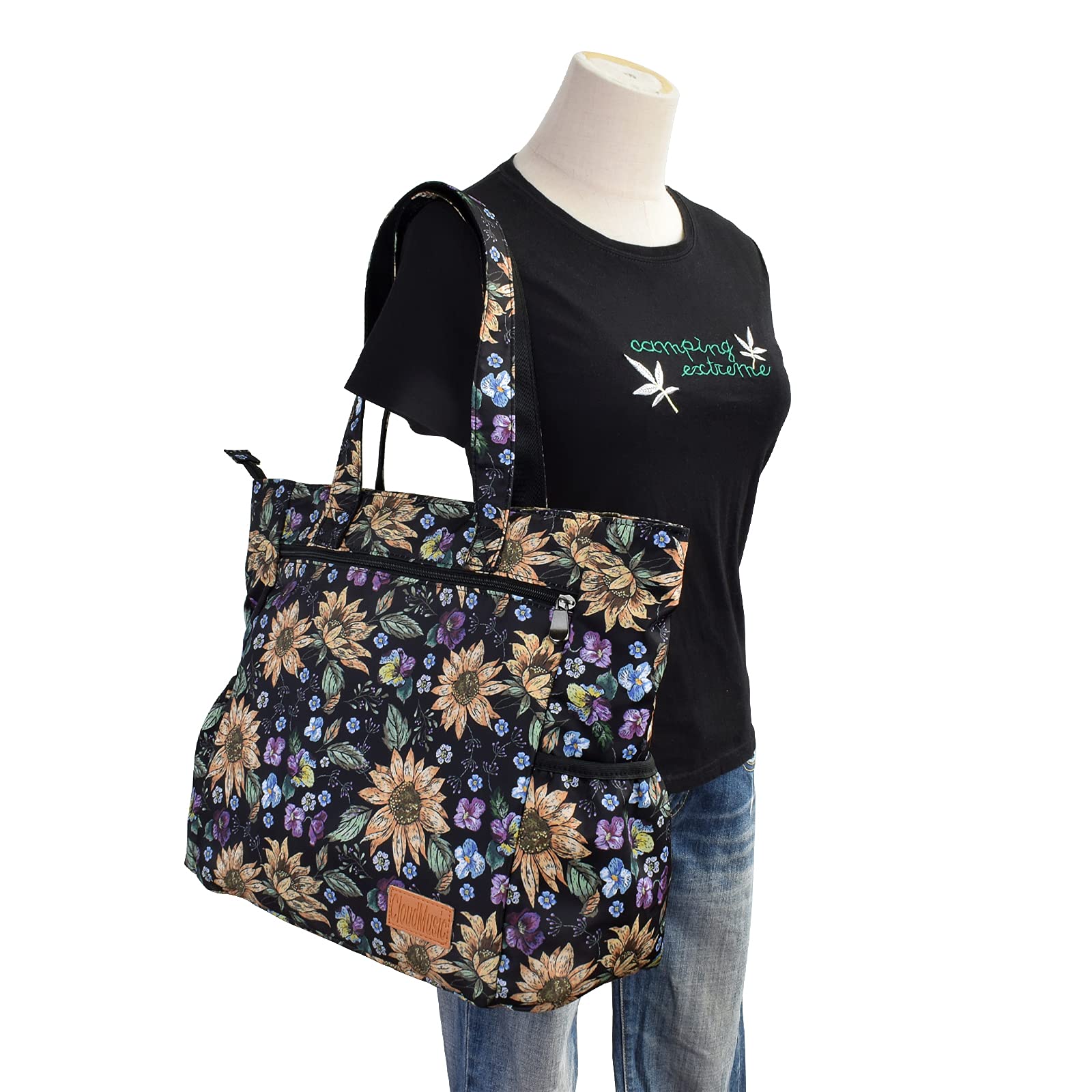 CLOUDMUSIC Large Waterproof Shoulder Tote Bag for Women - Perfect for Nurses, Teachers, Work, Gym, Travel & Beach | Spacious Multipurpose Carryall for Everyday Use