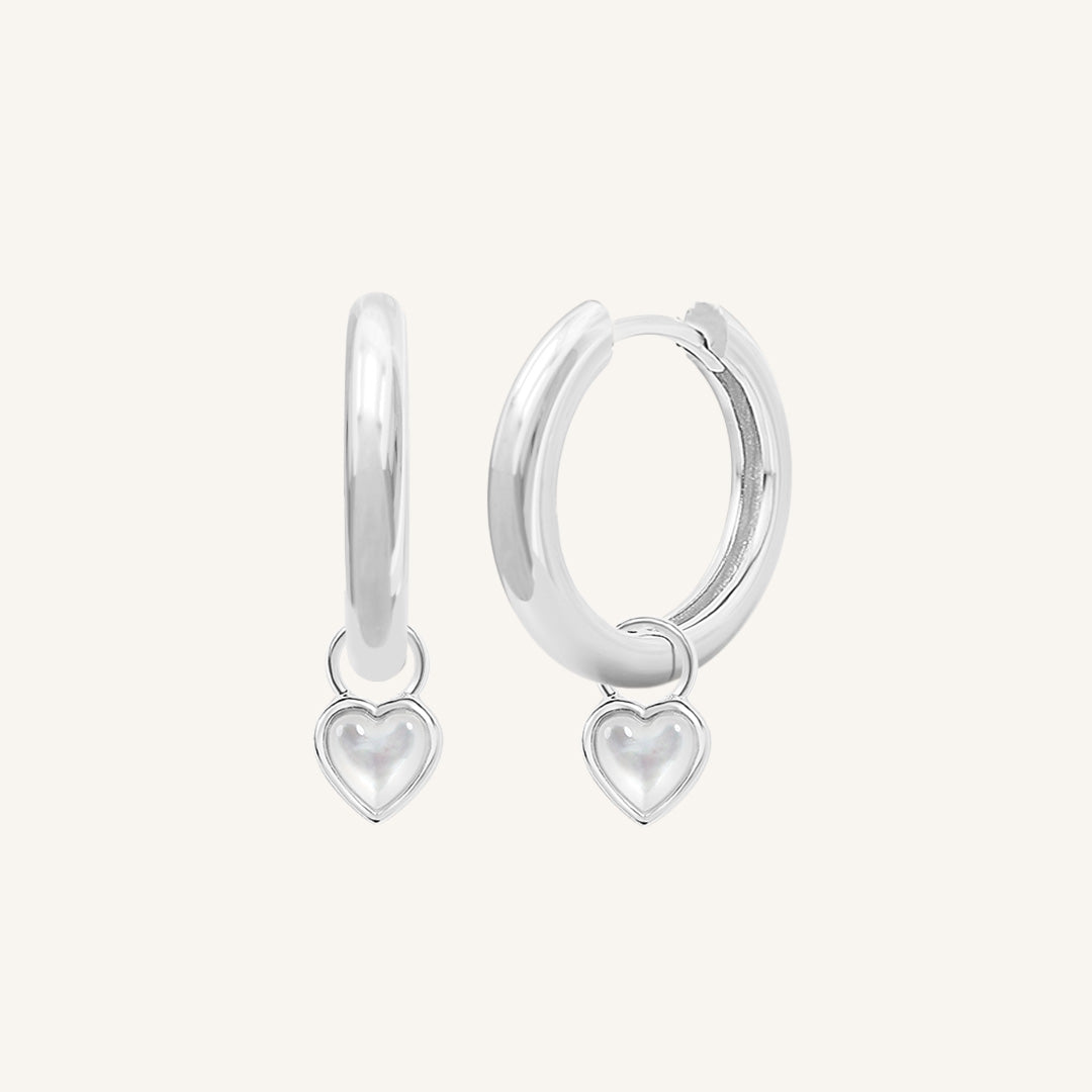 Devote Heart Plain Hoops - Minimalist Sterling Silver Hoop Earrings for Women, Everyday Wear & Special Occasions