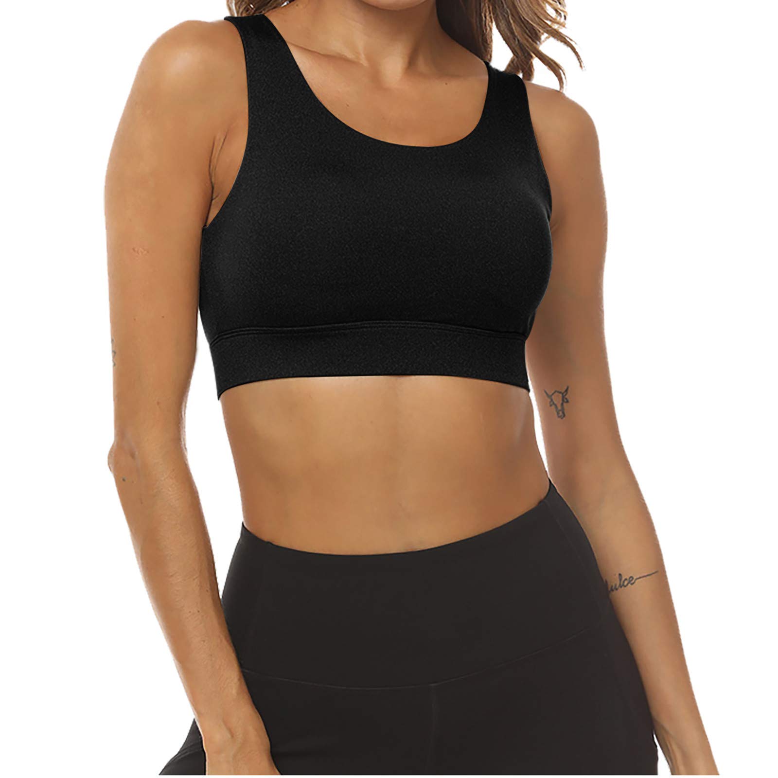 Deslk Women's Seamless Hollow Back Fitness Tank Top - Workout Gym Yoga Vest, Breathable Yoga Shirt & Sports Bra for Women (Black, Large) | Perfect for Yoga, Gym, Running & Casual Wear