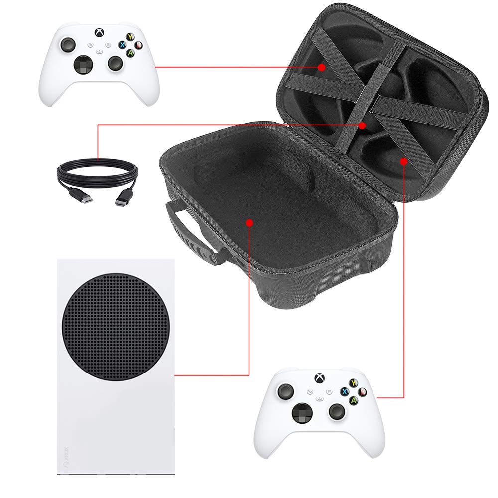 Seracle Travel Storage Bag for Xbox Series S Console & Wireless Controller - Protective Carrying Case with Beauty Case - Perfect for Gaming, Travel & Storage - Black