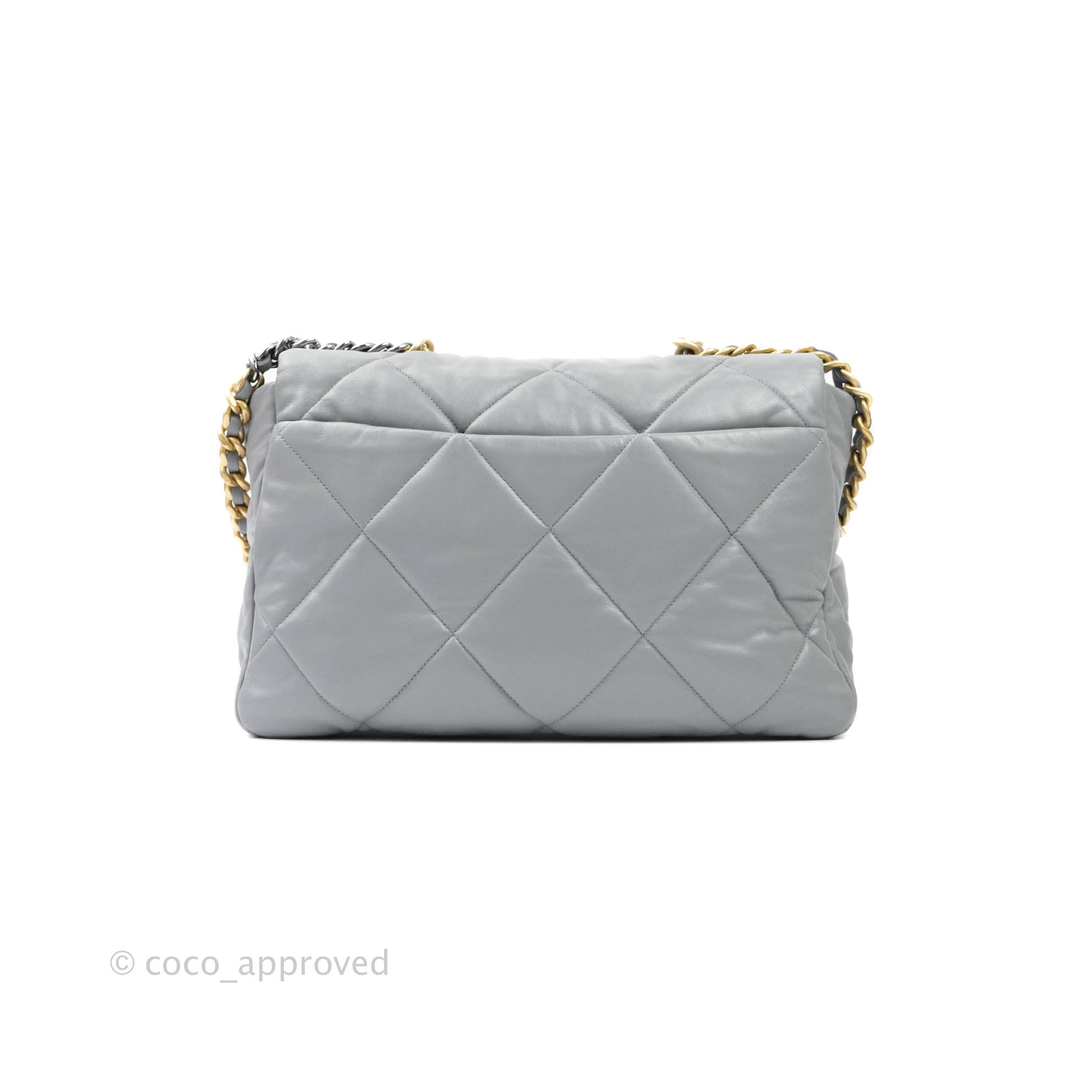 Chanel 19 Large Grey Goatskin Mixed Hardware Flap Bag - Luxury Designer Handbag for Women | Perfect for Work, Evening Events & Everyday Use
