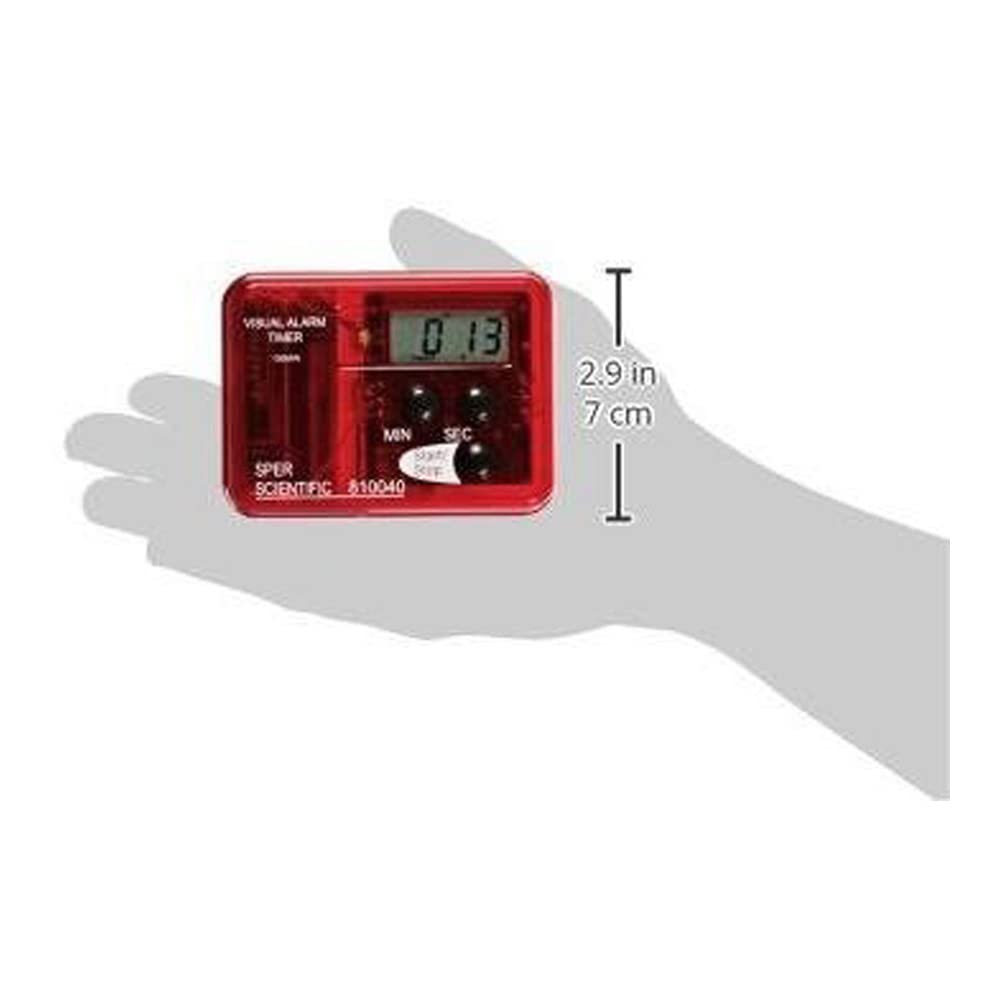 Sper Scientific 810040 Compact Visual & Audible Alarm Timer - 99 Minute Countdown Timer with Loud Alarm for Labs, Cooking, Workouts & Classroom Activities