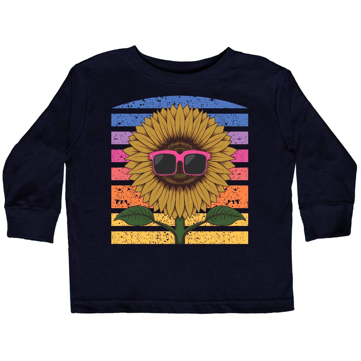 Vibrant Sunflower Rainbow Toddler Long Sleeve T-Shirt - Soft Cotton Kids Gardening Shirt for Outdoor Play & Preschool Activities