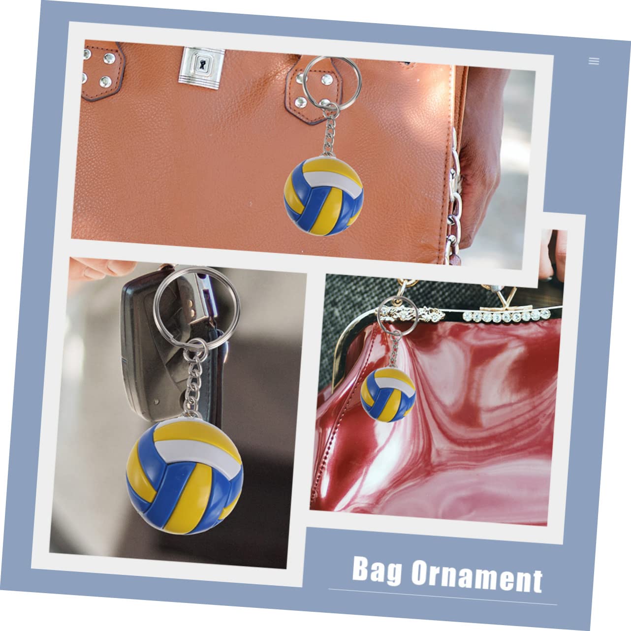 WHAMVOX 15 Pcs Volleyball Keychain Set - Molten VB Keychains for Players & Fans - PU Leather Volleyball Charm Accessories - Perfect for Gifts, Team Spirit & Sports Enthusiasts