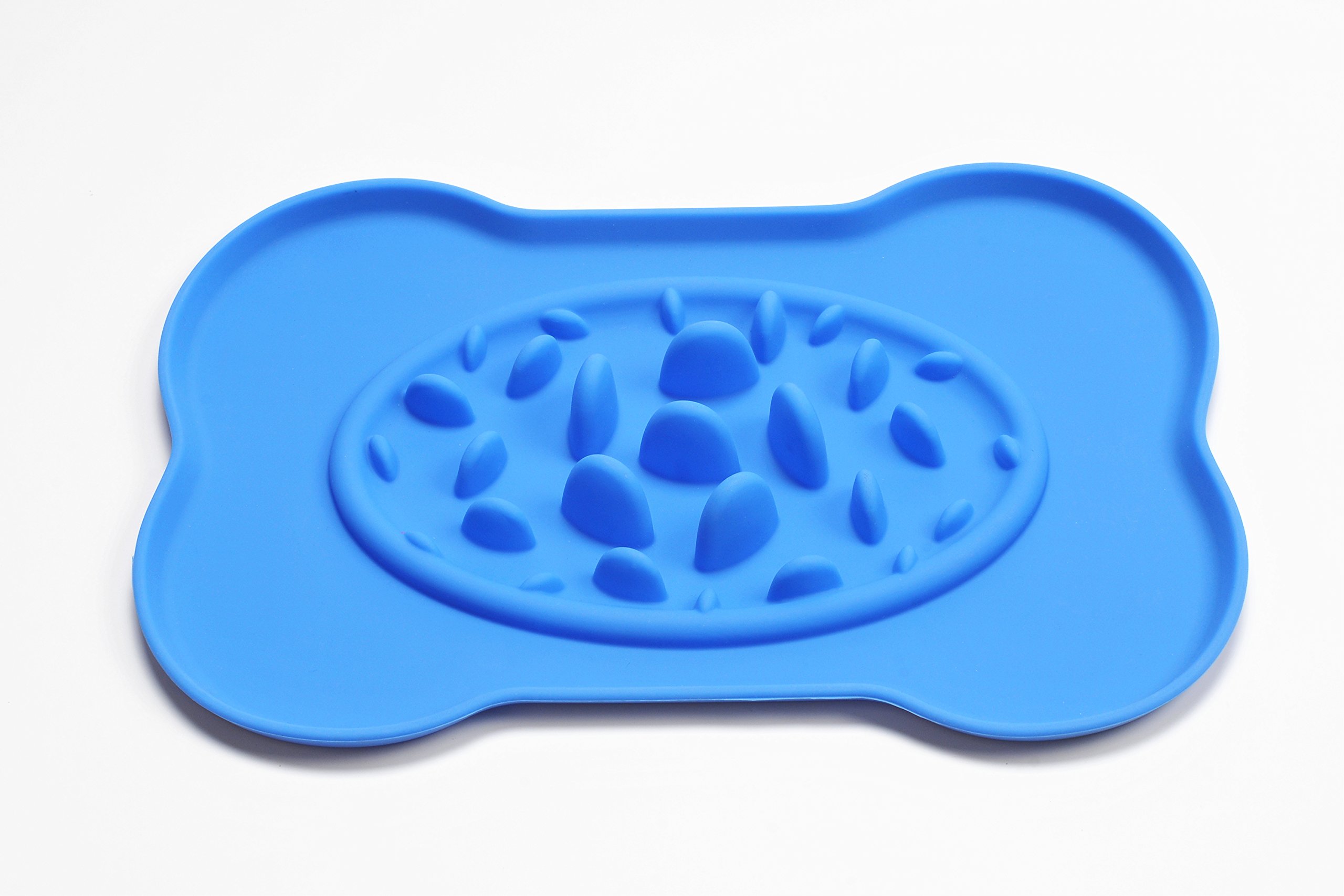**Non-Slip Silicone Slow Feeder Dog Bowl - Anti-Choke Pet Food & Water Dish - BPA-Free, Durable & Easy Clean - Perfect for Fast Eaters & Mealtime Enrichment (Blue)**