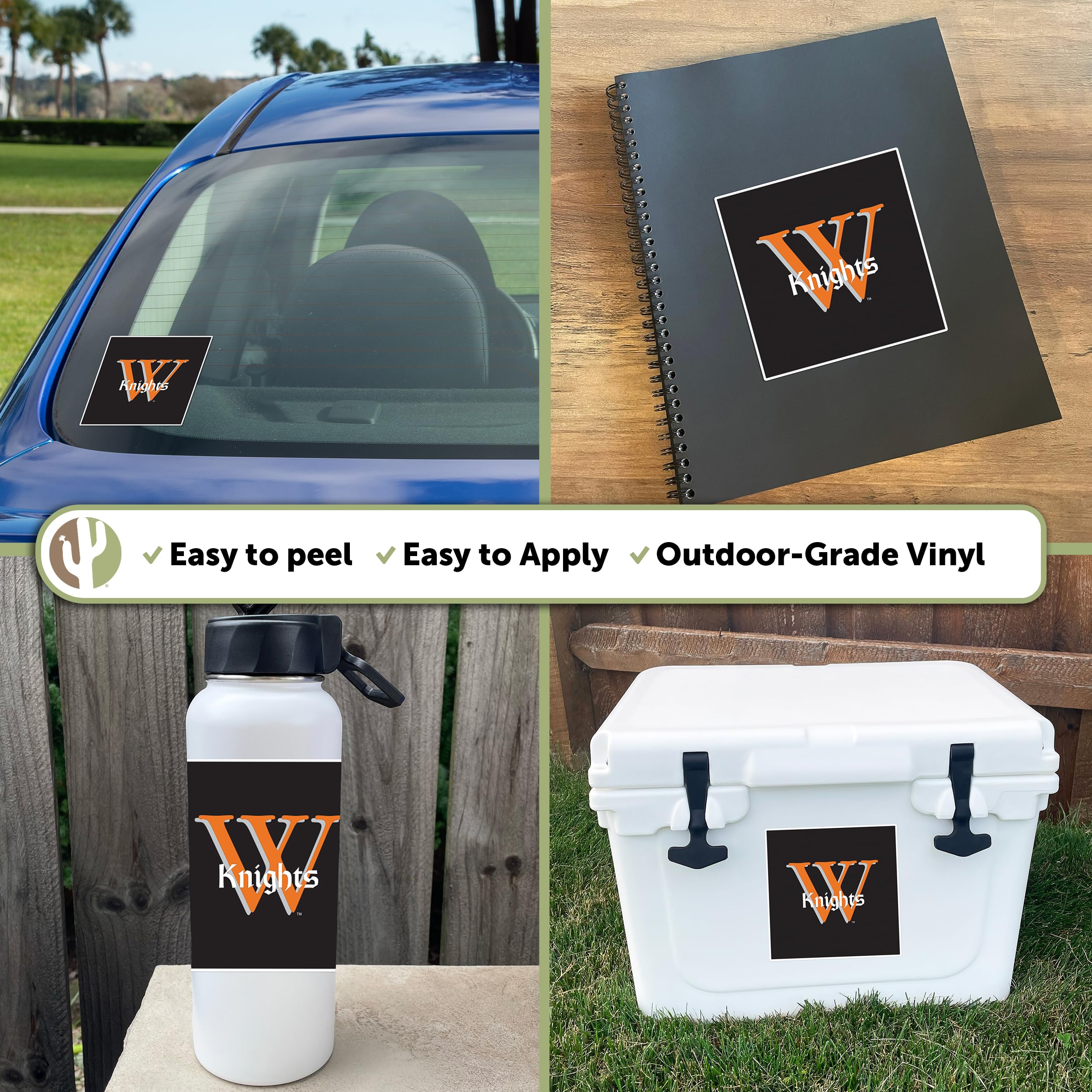 Desert Cactus Wartburg College Knights Vinyl Decal Sticker - Waterproof Laptop, Water Bottle, Car, Scrapbook Decor - Perfect for School Spirit, College Dorm, and Fan Accessories