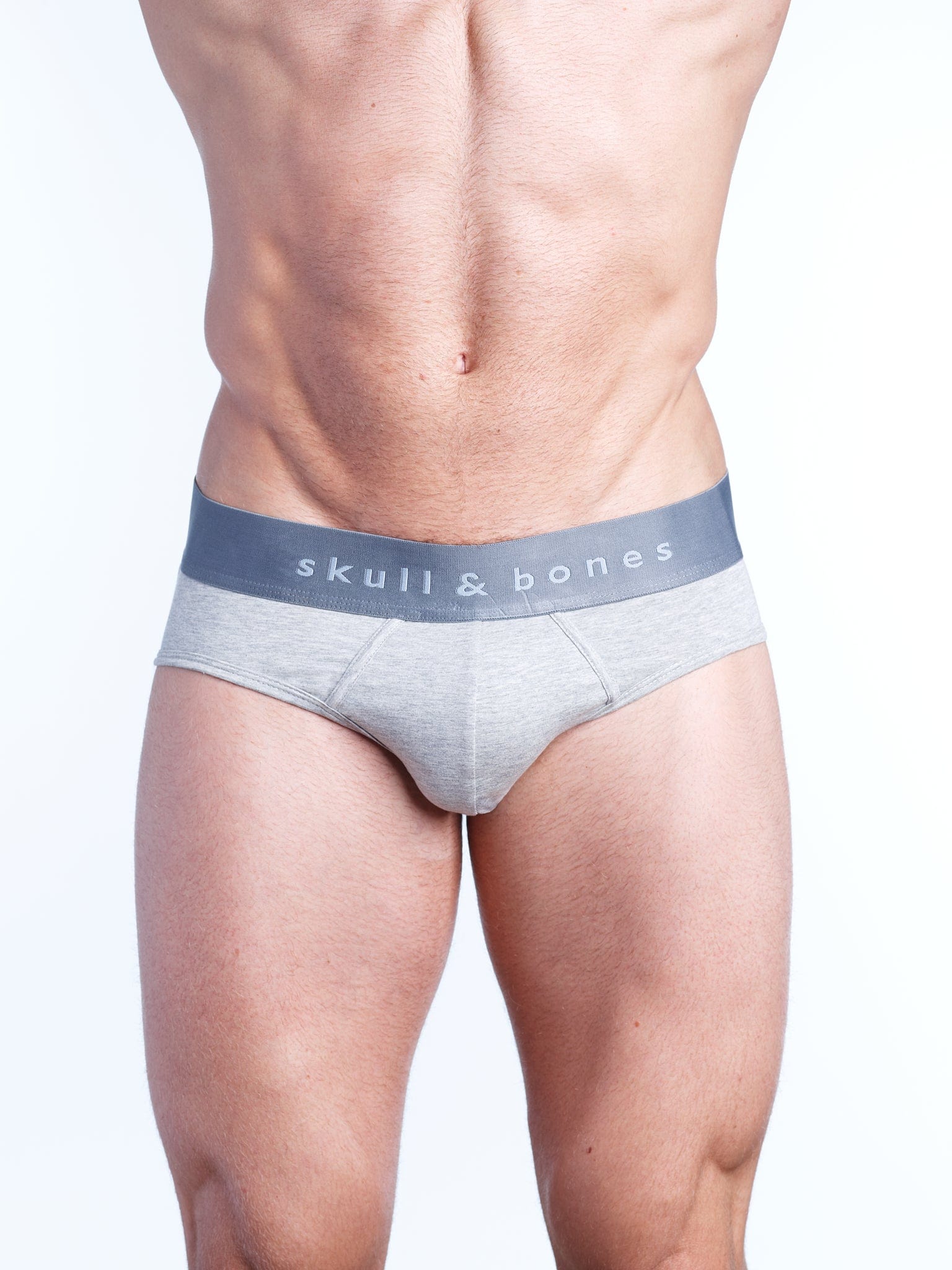 Just The Bones Brief Heather Grey - Soft Cotton Men's Underwear for Everyday Comfort | Perfect for Workout, Lounge & Travel