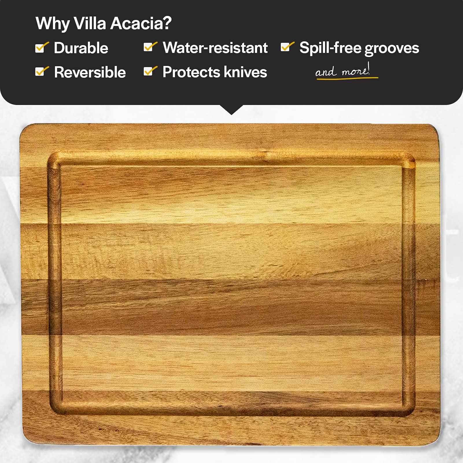 Premium Acacia Wood Cutting Board - 12 Inch Small Wooden Chopping Block for Fruits, Vegetables & Meats | Lightweight Kitchen Essential with Juice Groove | Perfect for Meal Prep, Charcuterie & Serving