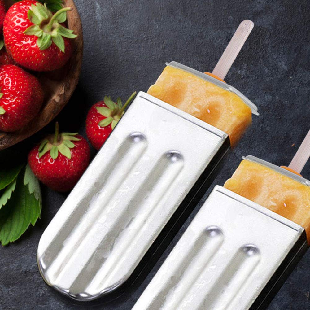 Fdit 2-Pack Stainless Steel Popsicle Molds - DIY Ice Cream & Ice Pop Maker with Round Head for Homemade Treats | Perfect for Summer Snacks, Kids Parties & Healthy Desserts