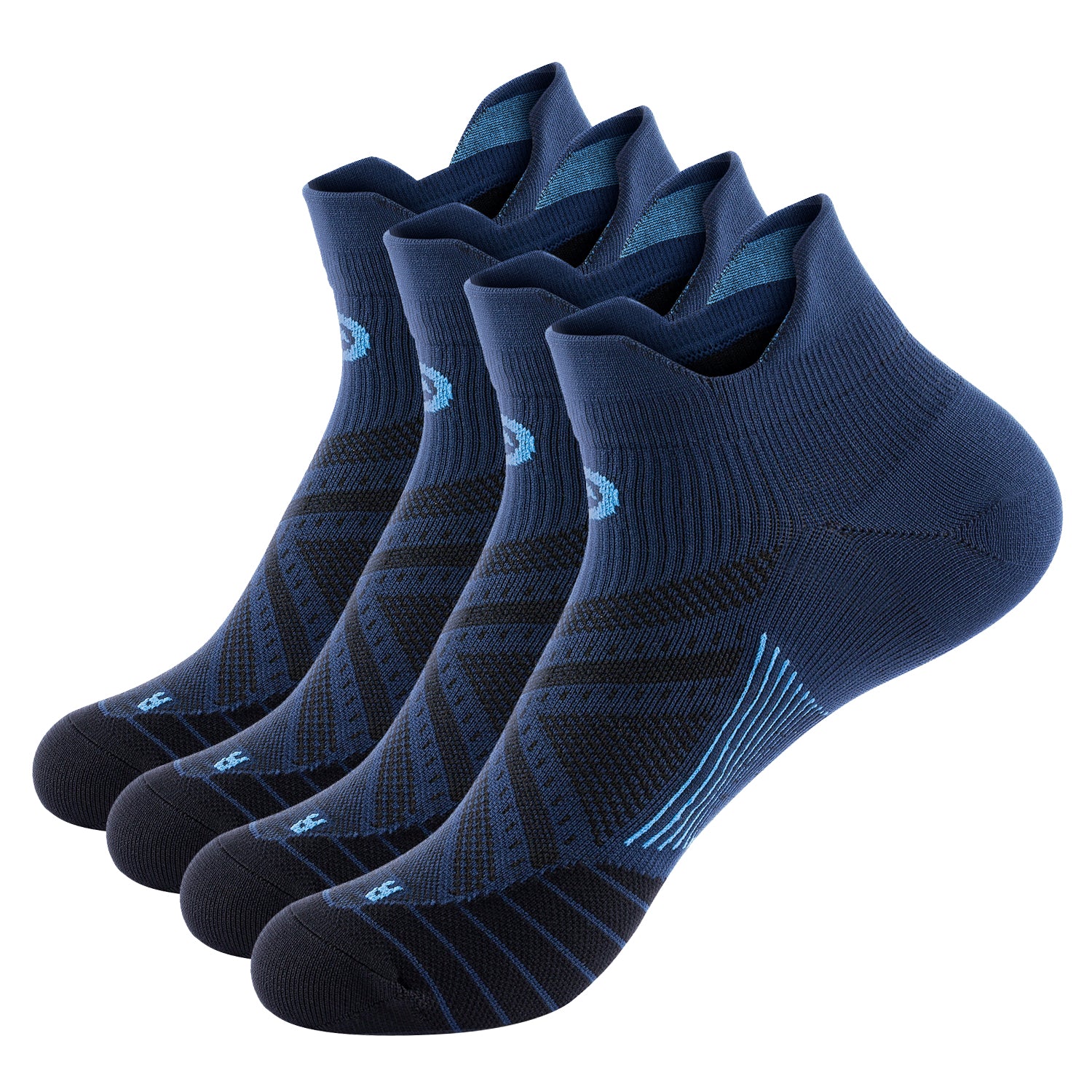 GECKOMAN x PAPLUS Ankle Compression Running Socks for Men & Women - 2 Pairs Pack - Moisture Wicking & Breathable for Marathon, Hiking, Gym Workout & Sports Performance