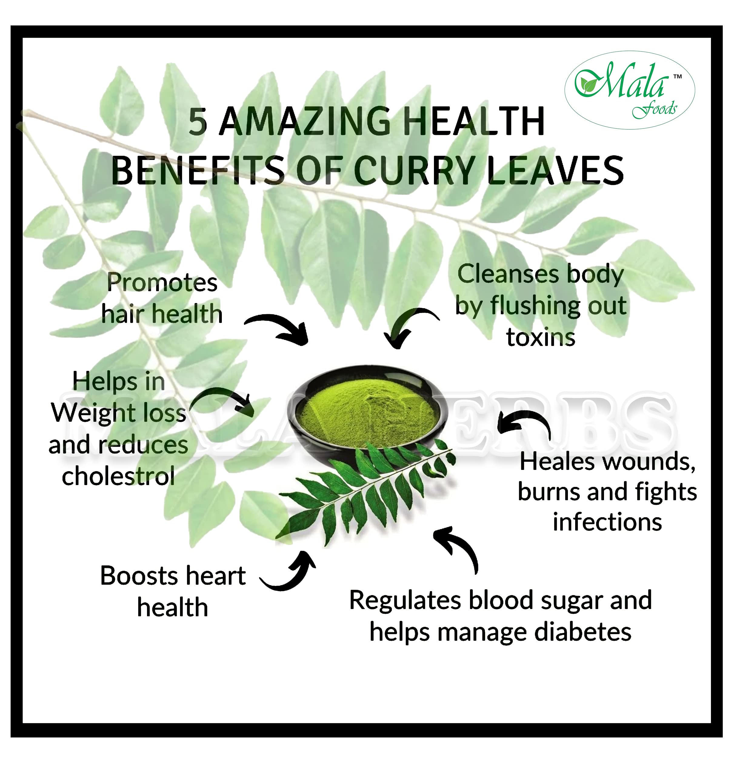 Organic Curry Leaves Powder - 250g | Karuveppilai Powder for Hair Growth & Cooking | Kadi Patta, Karibevu Powder for Healthy Scalp & Delicious Indian Cuisine | Perfect for Ayurvedic Hair Care & Curry Recipes