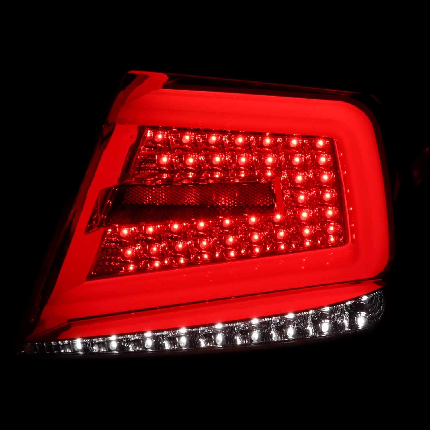 Spec-D Tuning Red Sequential LED Tail Lights with LED Bar for 2008-2011 Subaru Impreza & WRX - Left & Right Pair Assembly - Upgrade Your Car's Rear Style & Safety for Night Driving