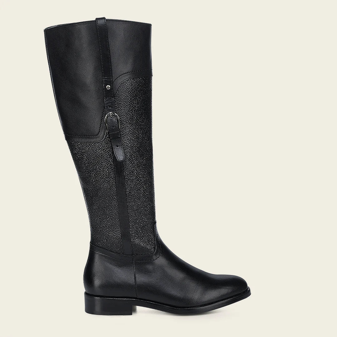 Franco Cuadra Black Leather Riding Boots for Women - Equestrian & Fashion Knee High Boots for Horseback Riding & Stylish Outfits