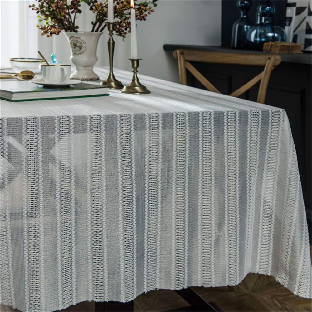 Elegant White Lace Tablecloth for Christmas, Wedding & Party Decor - 59x87 Inch Rectangular Crochet Table Cover with Hollow Design - Perfect for Dining Tables, Coffee Tables, and Special Occasions