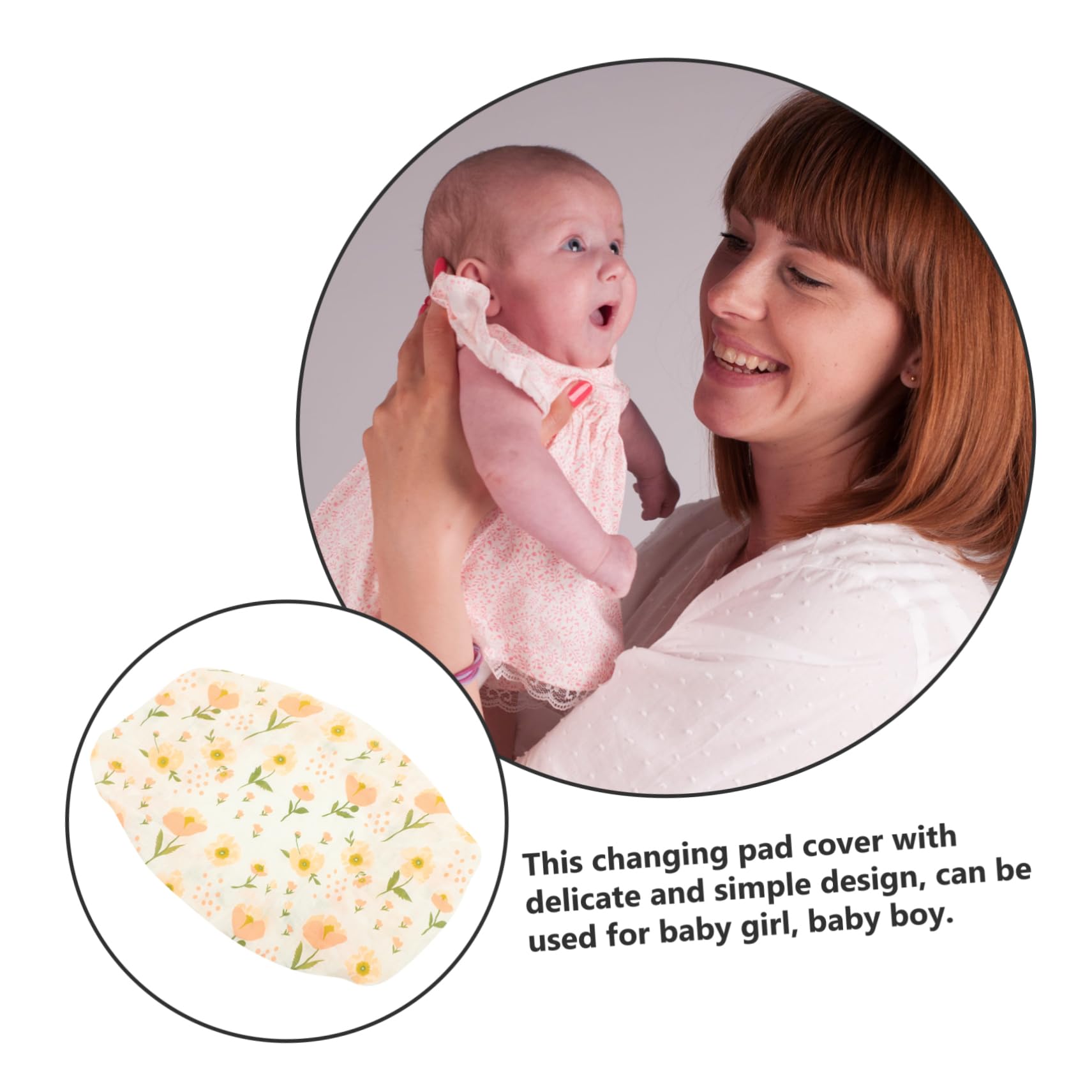 Wakauto Reusable Cotton Changing Pad Cover for Newborn Baby Boys & Girls - Soft, Waterproof Diaper Changing Mat for Nursery, Travel & On-the-Go Use