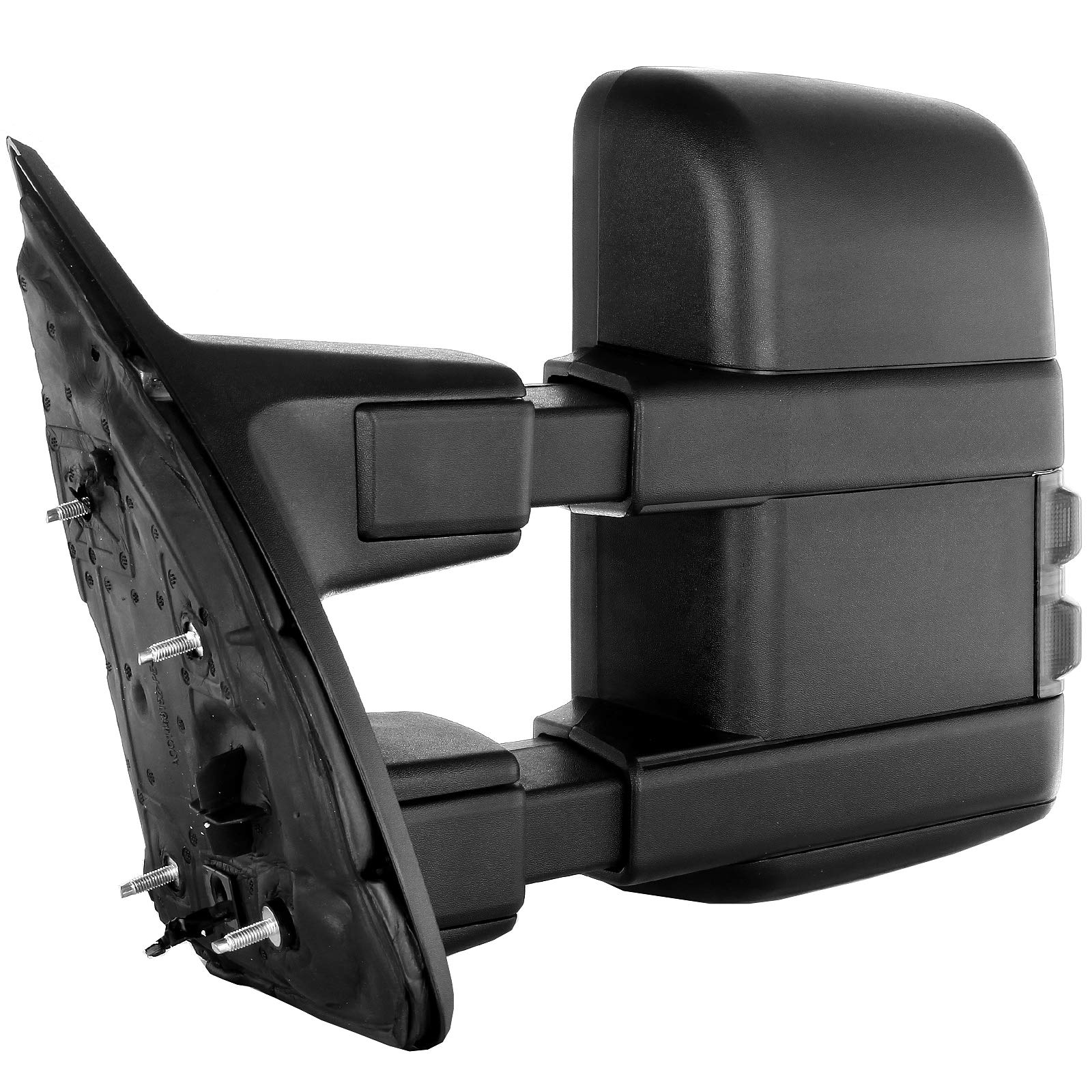 CCiyu Towing Mirrors for 2003-2007 Ford F250 F350 F450 F550 Super Duty Trucks - Power Adjustable Heated Glass with Turn Signal Lights - Perfect for Towing, Off-Roading & Heavy-Duty Work