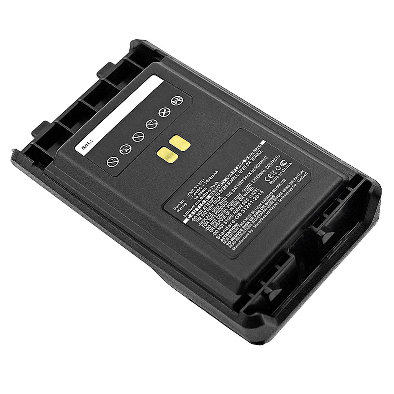 Synergy Digital 2-Way Radio Battery for YAESU VX-351 - 2600mAh Li-ion High Capacity Replacement Battery (FNB-V130LI Compatible) - Perfect for Outdoor Adventures, Emergency Communication & Security Work