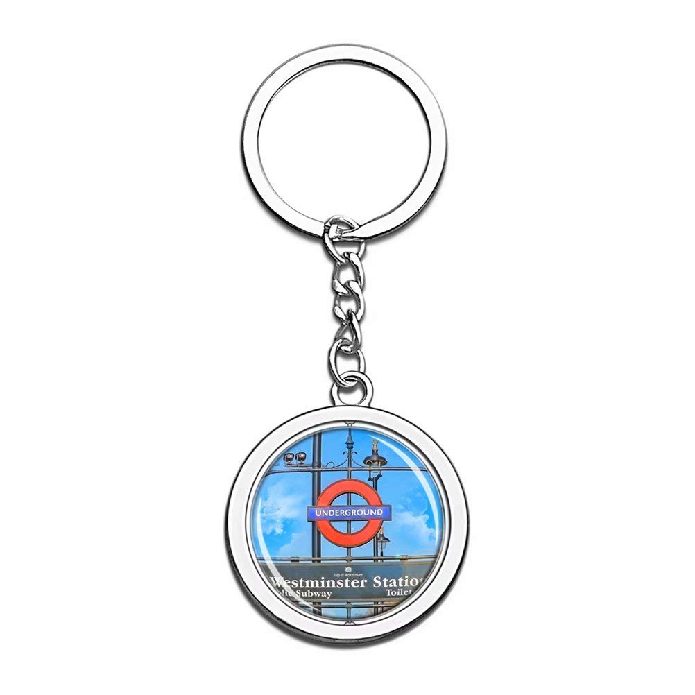 Unique London Underground Subway Keychain - Stainless Steel Crystal Chain Souvenir Gift for UK England Travel | Perfect for Backpacks, Luggage & Keyrings