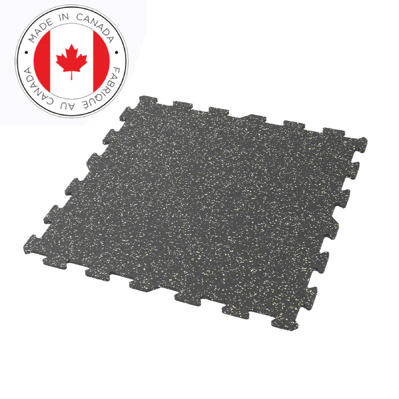 Gronk Fitness 2x2 8MM Interlocking Rubber Floor Tiles - Durable Gym Flooring for Home & Commercial Workout Areas