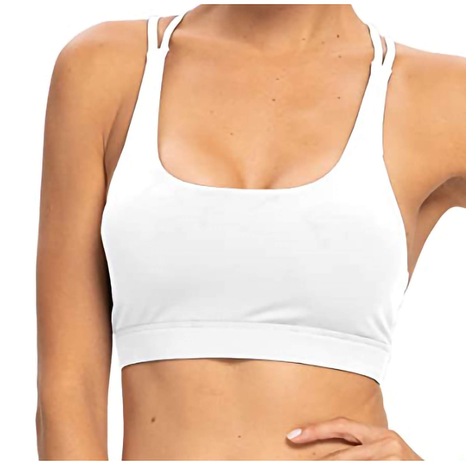 Wirefree Padded Yoga Tank Top for Women - Loose Fit Crisscross Adjustable Sports Bra - Perfect for Yoga, Gym & Casual Wear