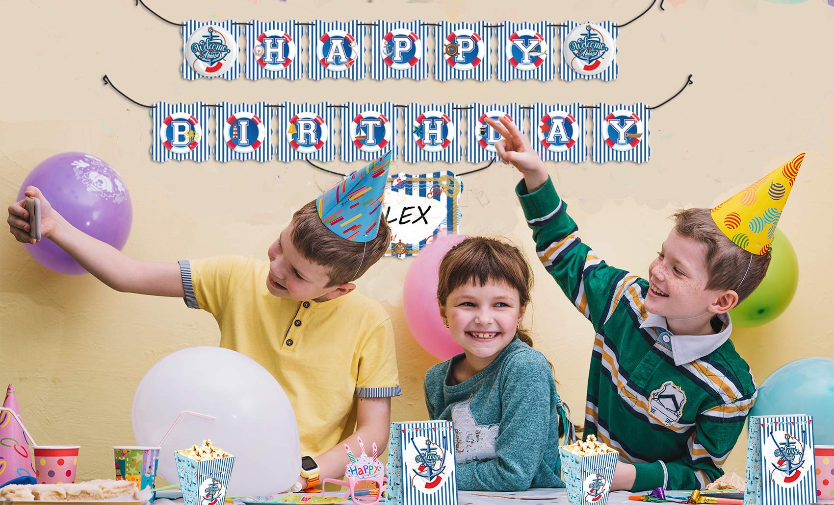 Premium Nautical Party Favor Bags - 12 Pack | Girls Birthday Party Supplies, Baby Shower Decorations, Treat & Goody Gift Bags | Perfect for Beach Themed Parties, Bridal Showers & Kids Celebrations
