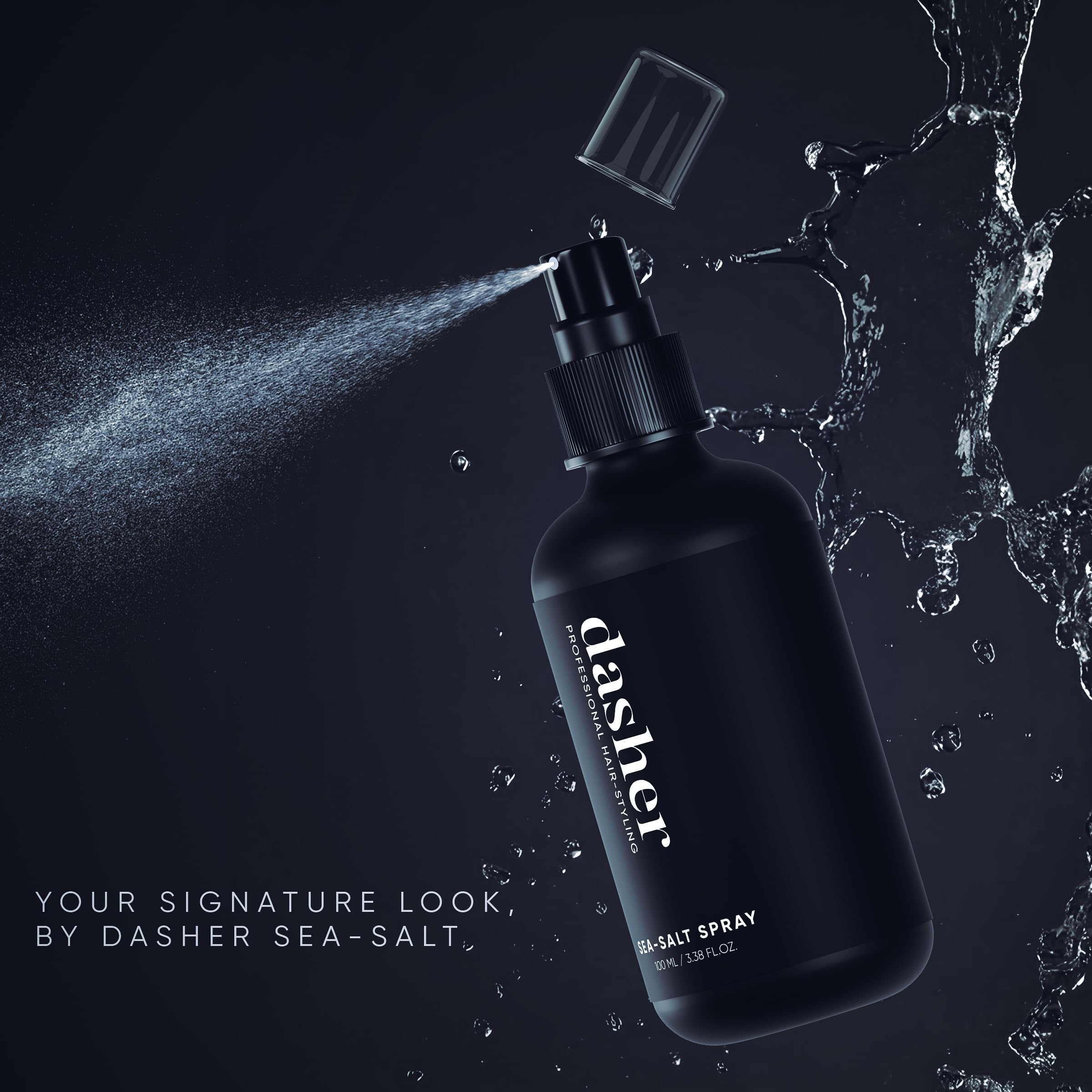 Dasher Sea Salt Spray (100 ML) for Voluminous, Textured & Smooth Hair - Infused with Bhringraj & Vitamin E | Hair Styling Product for Beach Waves & Everyday Volume | Pack of 1