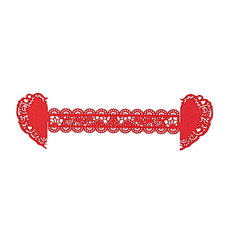12 Pack Shimmery Laser Cut Heart Napkin Rings with Elegant Lace Pattern - Perfect for Wedding, Valentine's Day & Romantic Dinner Table Decor