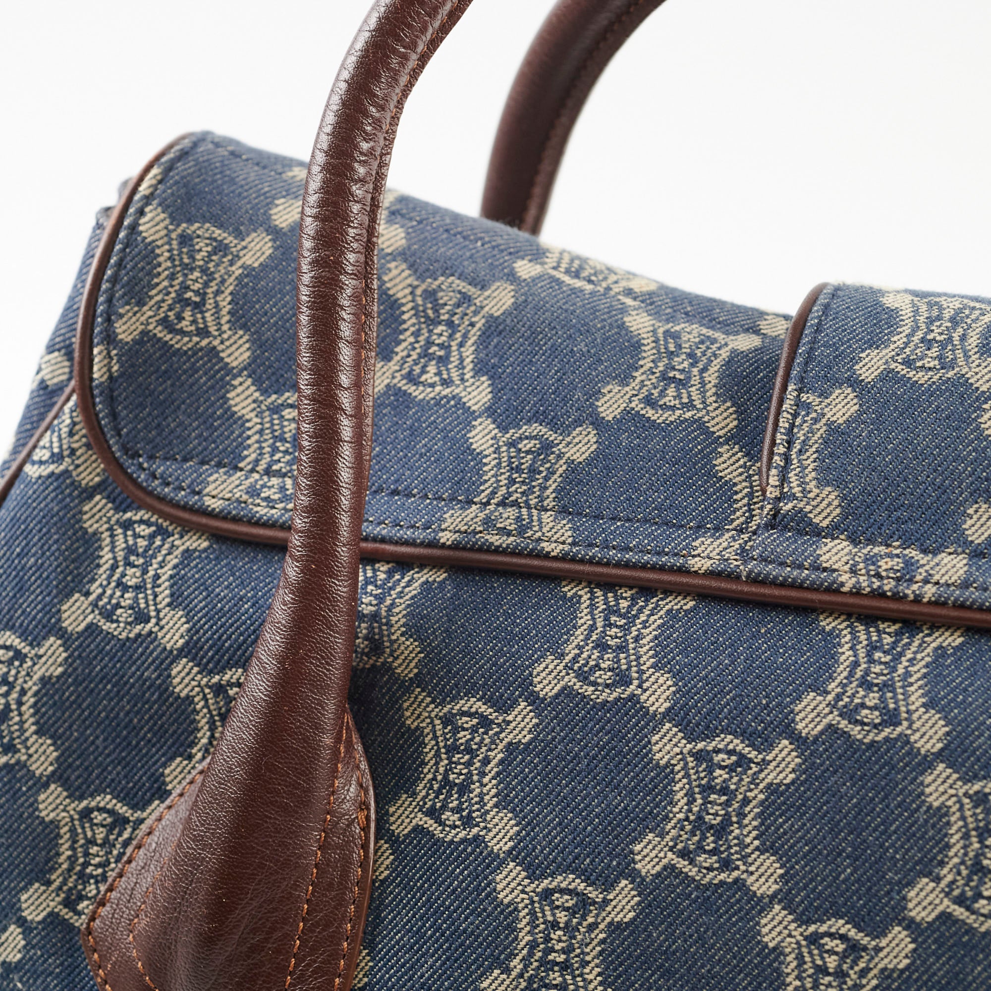 Vintage Celine Denim Shoulder Bag for Women - 90s Retro Designer Handbag - Perfect for Casual Outings, Travel & Daily Use