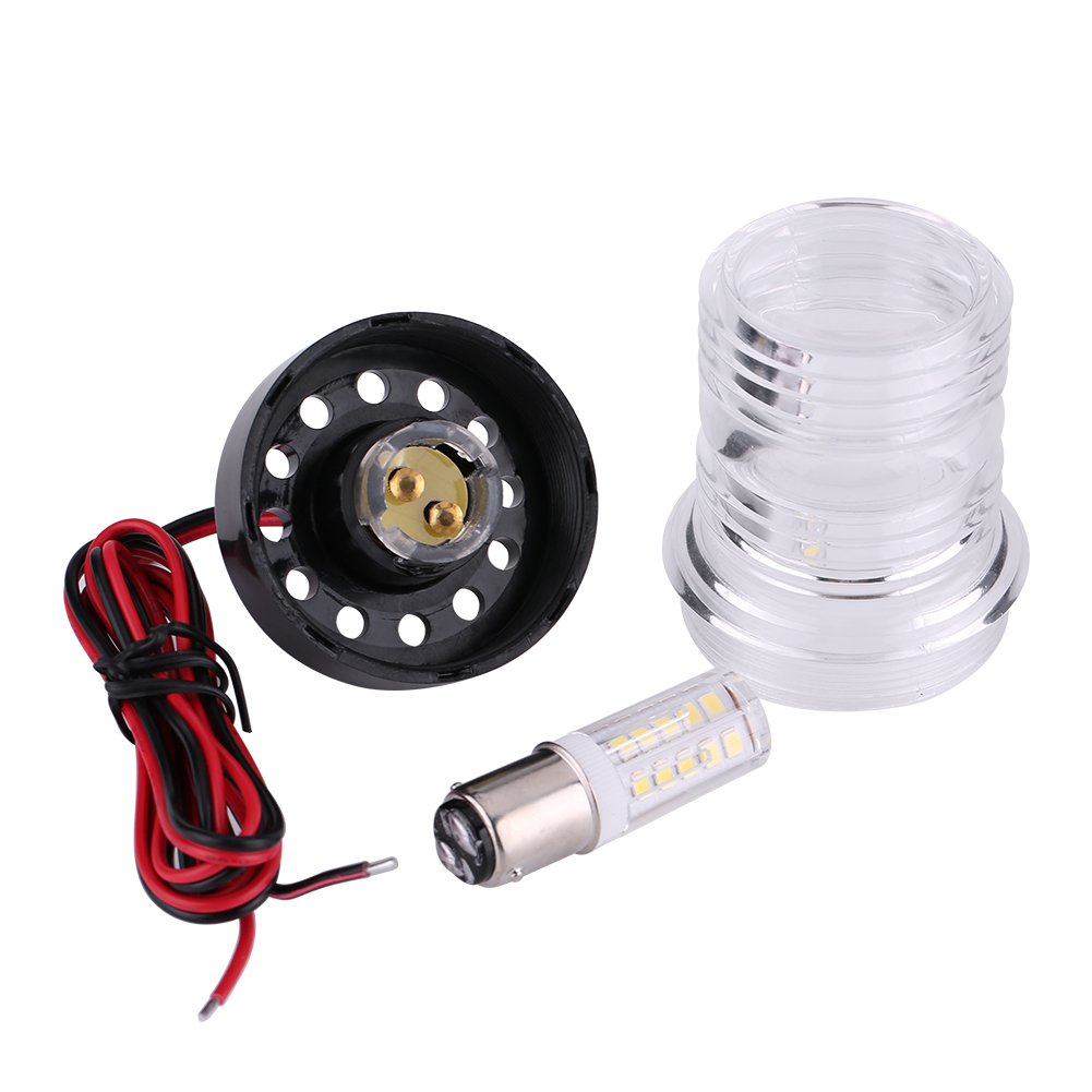 12V LED Marine Navigation Anchor Light - 360° All-Round White Boat Light with Strobe Function for Safe Night Sailing & Docking | Waterproof & Durable for Yachts, Sailboats, and Fishing Vessels