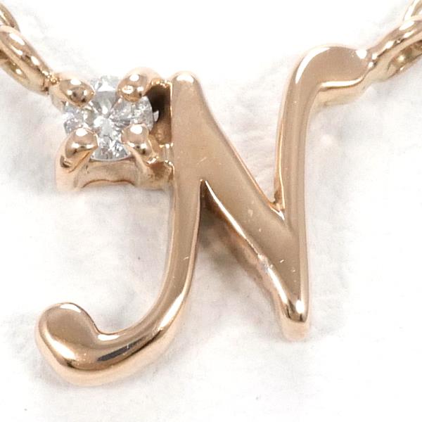 4℃ K10PG Diamond Necklace - 14K White Gold Pendant for Women, Elegant Gift for Anniversary, Valentine's Day & Special Occasions