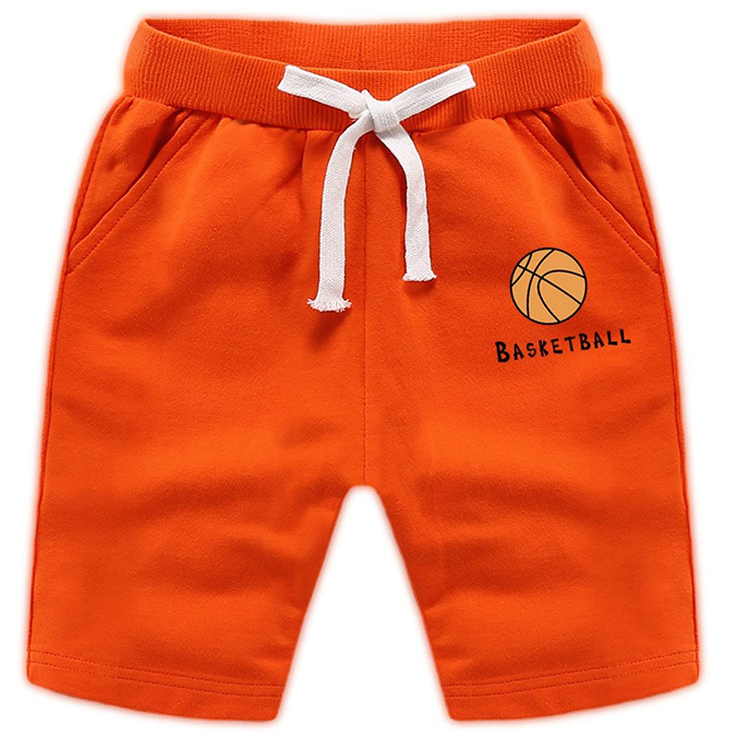 **Easygou Boys & Girls 2-Pack Cotton Basketball Shorts for Toddlers - Breathable Summer Pull-On Shorts with Pockets & Drawstring - Perfect for Sports, Play & Casual Wear**