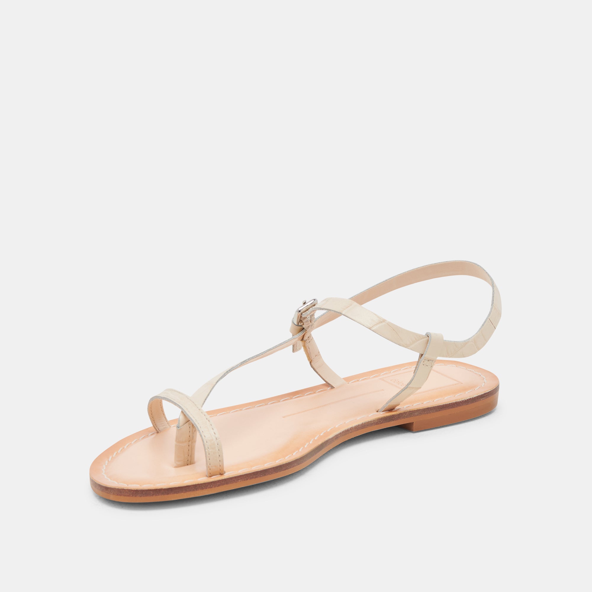 WANDRE Leather Sandals for Women - Bone Embossed Design, Comfortable & Stylish Footwear for Summer, Beach, and Casual Outings