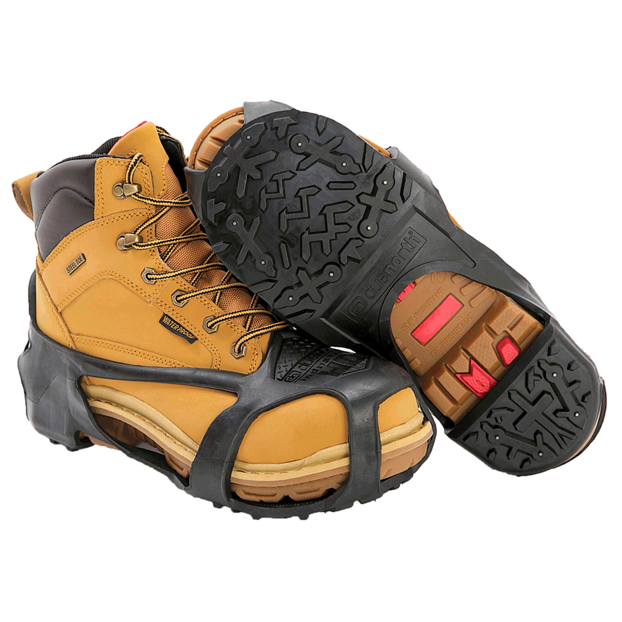 Due North Ice & Snow Traction Aids - Heavy Duty Rubber Cleats for Winter Safety (Sizes S-XL) - Perfect for Hiking, Snow Removal & Icy Walkways