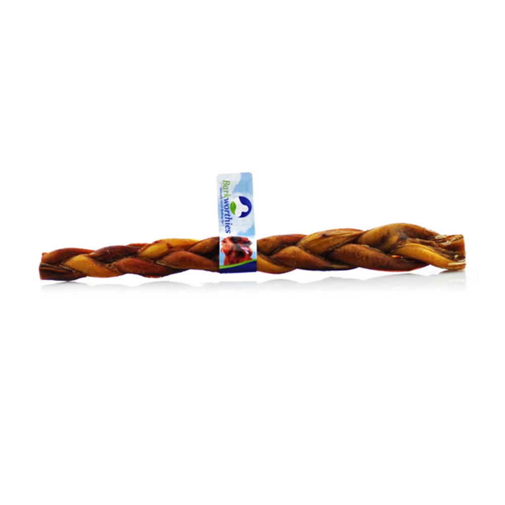 Barkworthies Premium Natural Dog Treats - 12-Inch Braided Bully Sticks for Chewing, Dental Health & Training | All-Natural, Grain-Free, Long-Lasting Dog Chews for Small, Medium & Large Breeds | Perfect for Puppy Teething, Anxiety Relief & Crate Training